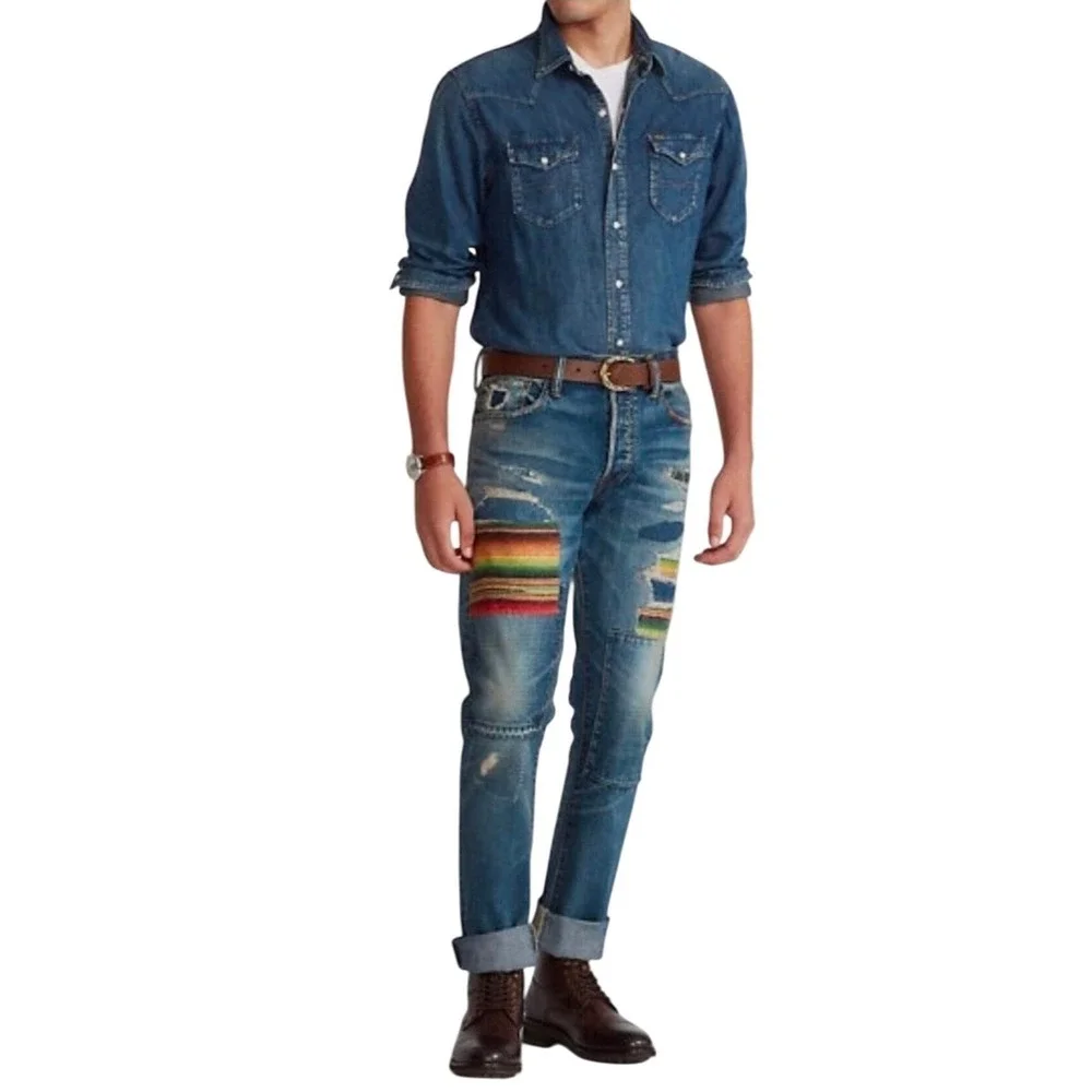 Polo‎ Ralph Lauren 48x30 (Fit 52x30) Hampton Southwestern Patchwork